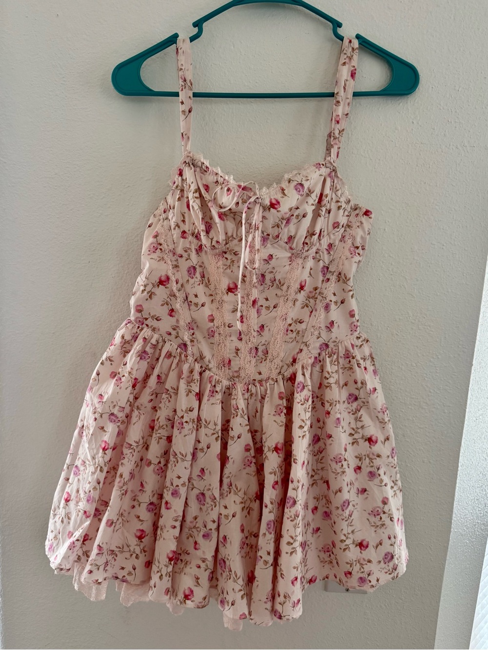 Windsor Cream Floral Sundress with Pink Rose Print